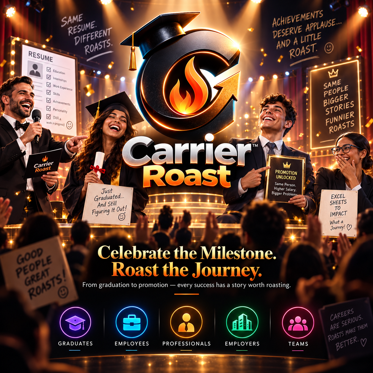 Carrier Roast podium met professionals